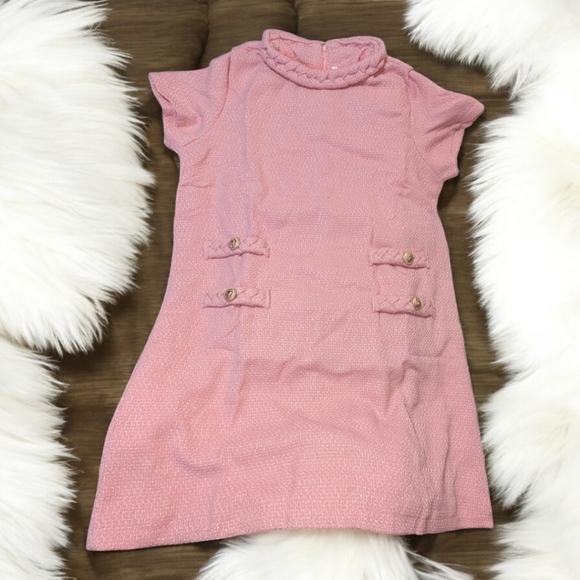 PRETTYGARDEN Women's Tweed Short Dress Crewneck Short Sleeve A Line Mini, New - Picture 5 of 13